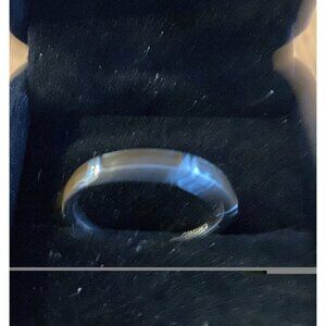 Quality Gold 925 Sterling Silver Ring /Amber Like Decorative Band